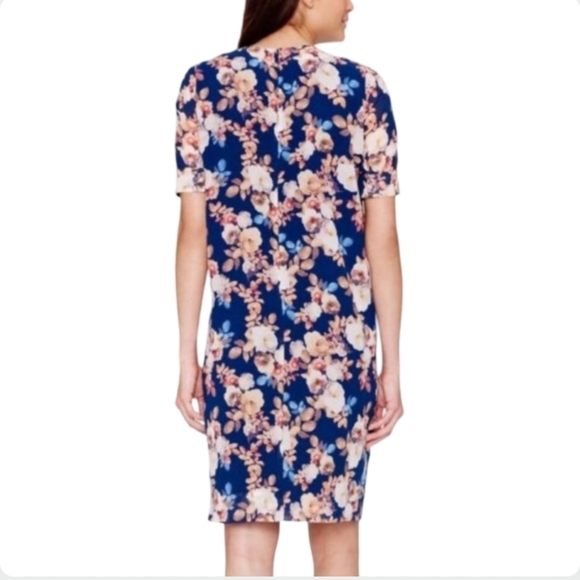 J.Crew 100% Silk Floral Dress Blue Shift Size 6 - Picture 5 of 15